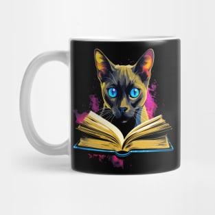 Tonkinese Cat Reads Book Mug